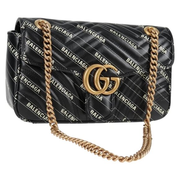 GUCCI Balenciaga Chain The Hacker Project Bag Leather Black - Picture 1 of 15